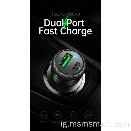 Custom Dual Port Fast Charger n&#39;ime ụgbọ ala